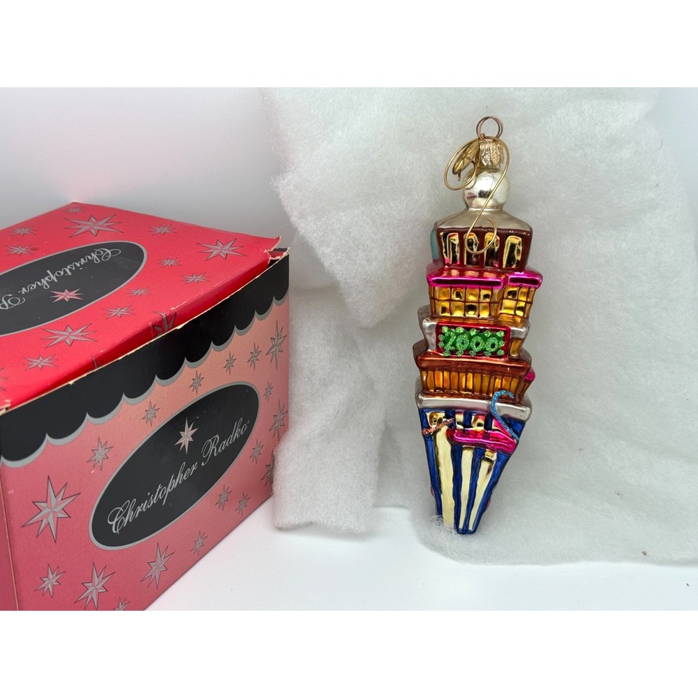 Christopher Radko Times Square Happy New Year 2000 Millennium Glass Ornament